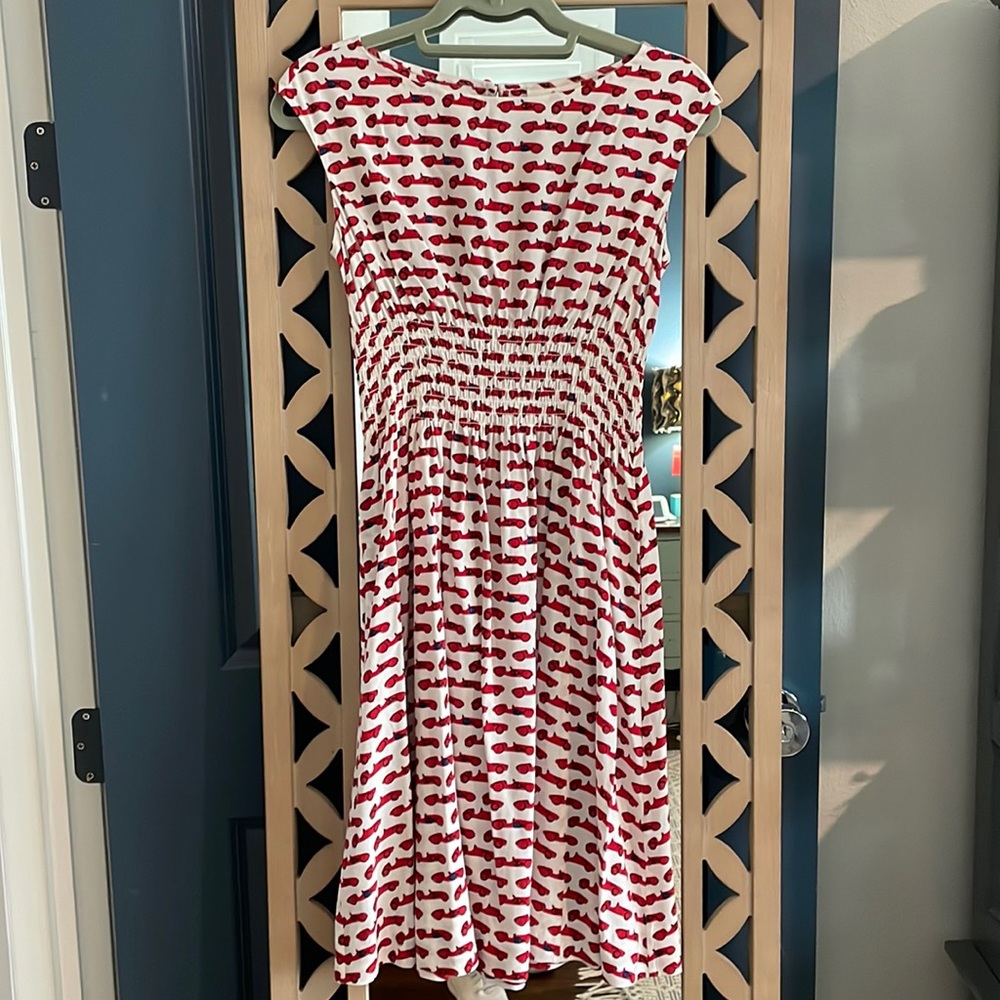 NWT Kate Spade Car print Dress with smocked waist
